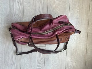 Bolso Adolfo Dominguez Bicolor Marrón y Morado