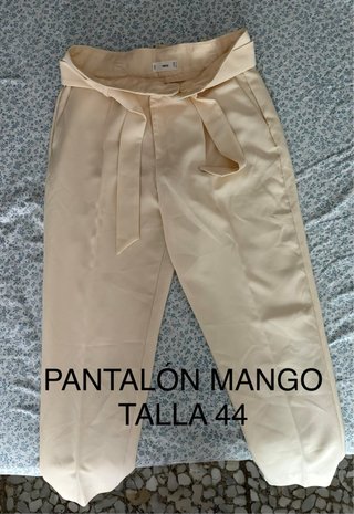 Pantalón Mango Talla 44 Beige