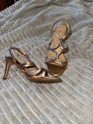 Sandalias Marypaz tacón rosa dorado T.38