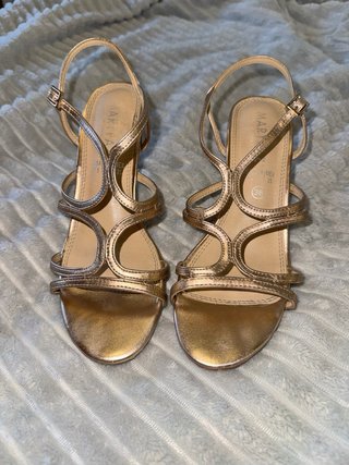 Sandalias Marypaz tacón rosa dorado T.38