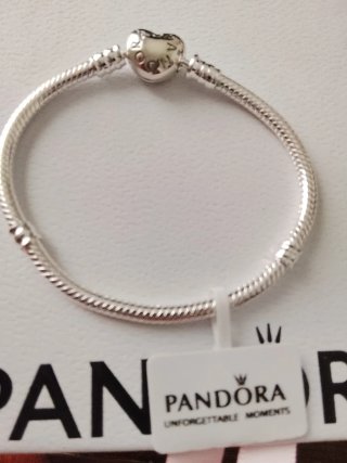 Pulsera Pandora 16cm Cierre Corazón Plata