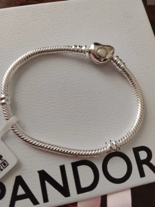 Pulsera Pandora 16cm Cierre Corazón Plata