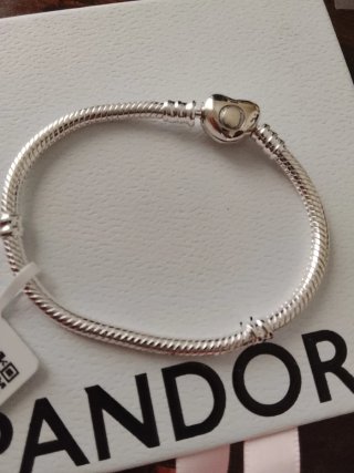 Pulsera Pandora 16cm Cierre Corazón Plata