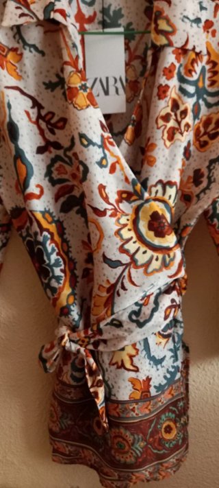 Blusa Zara Estampada Cruzada Talla M