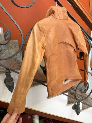 Giacca a scialle vera pelle morbida vintage chic