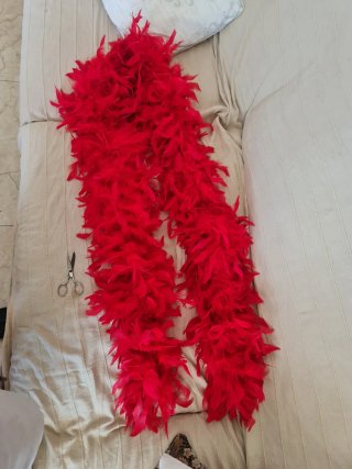 Plumas Chandelle auténticas Rojo Alta calidad
