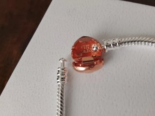 Pulsera Pandora 16cm Corazón Oro Rosa