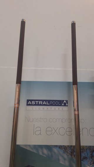 Escalera piscina Elegance inox  + Madera Ipe