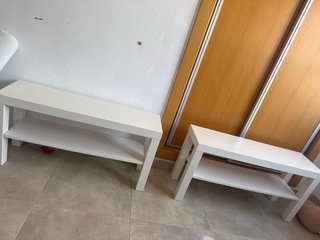 2 Mesas auxiliares estante Ikea blanca