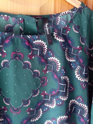 Vestido Pepe Jeans verde estampado talla S