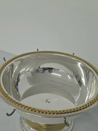 Zuppiera vintage metallo e ottone mai usata