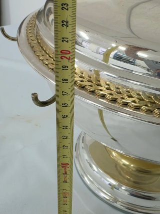 Zuppiera vintage metallo e ottone mai usata