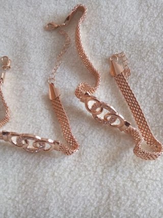 Pulsera oro reslabones y circonitas