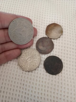 Lote de 5 monedas antiguas Inglesas