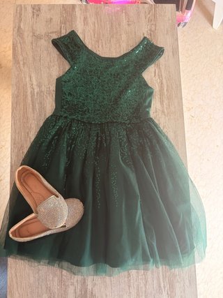 Vestido de fiesta lentejuelas y bailarinas