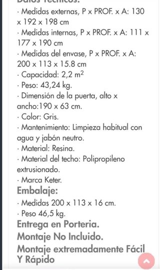 Caseta Jardín Keter Manor 118x165x192 cm