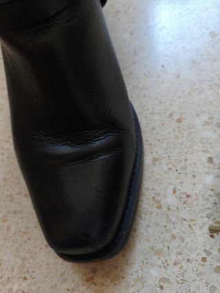 Botas moteras arnés cuero negro