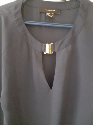 Blusa mujer azul marino y blanca