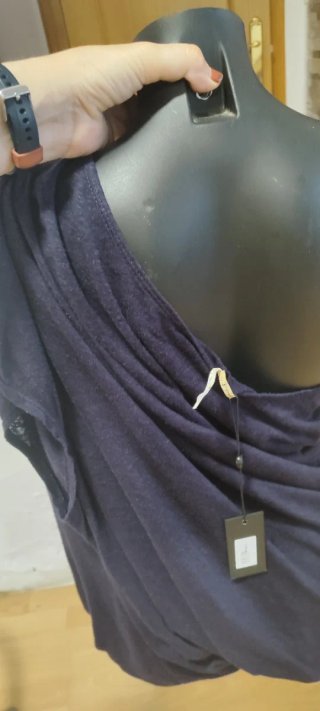 Top asimétrico azul talla L