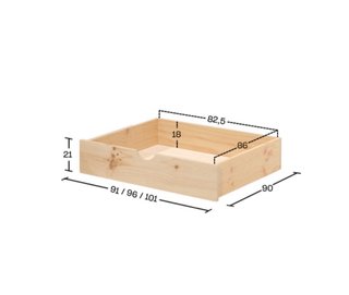 Litera de madera con cajones