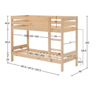 Litera de madera con cajones