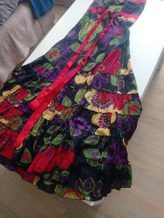 Vestido largo estampado mujer