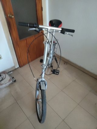 Bicicleta Plegable Plata Racer.