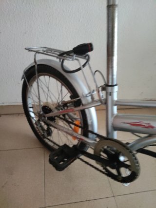 Bicicleta Plegable Plata Racer.