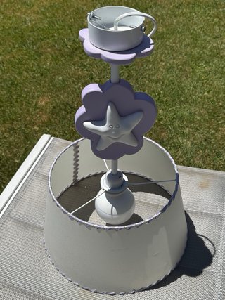Lámpara infantil estrella blanca/malva