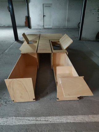 Mueble Kit Camper Madera Contrachapada