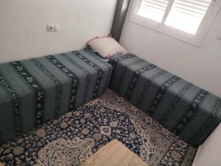 Sofá marroquí azul y gris