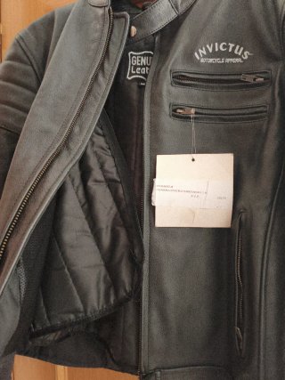 Chaqueta Cuero Moto Mujer Invictus Negra roja