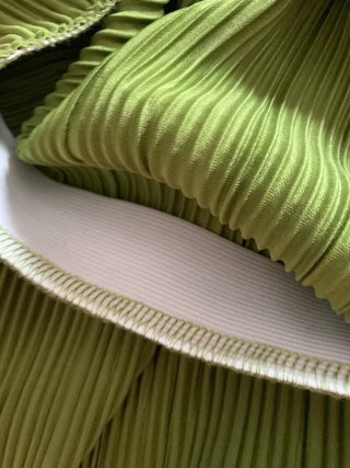 Pantalón fluido ancho verde talla única