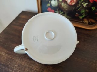 Cafetera Limoges porcelana fina floral filtro