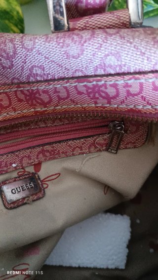 Borsa Guess donna beige/rosa monogram
