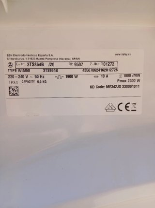 Lavadora Balay 6kg 1000 rpm