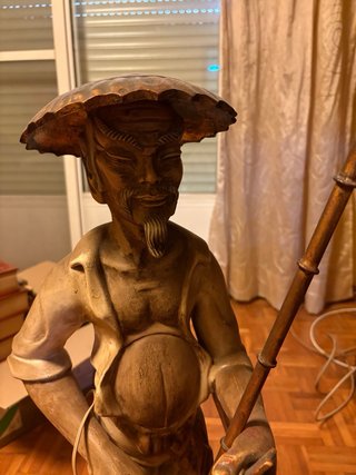 Lámpara de pie estilo chino pescador
