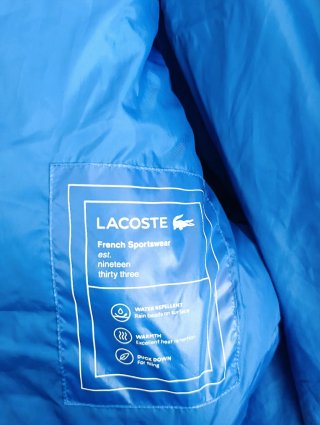 Plumífero Lacoste Azul Eléctrico Talla L
