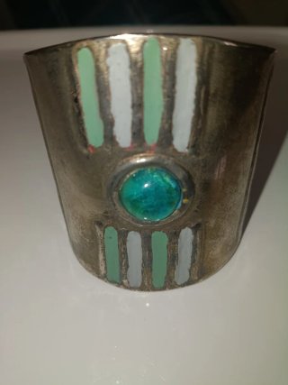 Brazalete Cuff Estilo Egipcio Turquesa