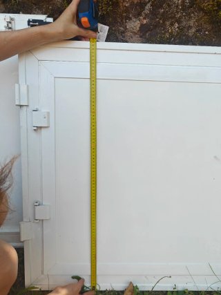 Puerta doble de aluminio blanca