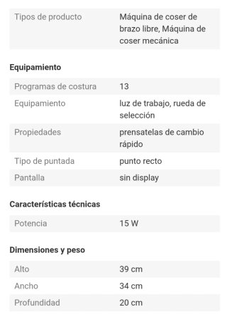 Máquina de coser Jata Génesis 695