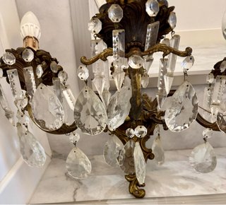 Apliques de cristal de roca grandes, 40x50cm