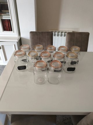Tarro conservas cristal base cuadrada