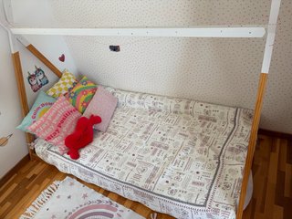Cama tipi infantil pino natural 90cm