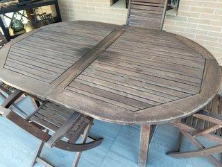 Conjunto de 4 sillas y mesa de jardín madera