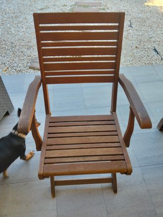 Conjunto de 4 sillas y mesa de jardín madera