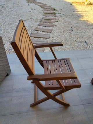 Conjunto de 4 sillas y mesa de jardín madera