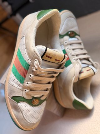 Zapatos Gucci Beige y Verde Originales