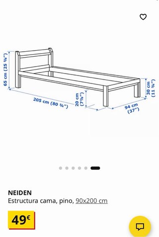 Cama IKEA NEIDEN + Somier Luroy + Colchón