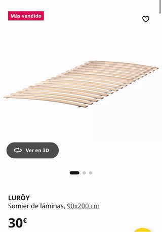 Cama IKEA NEIDEN + Somier Luroy + Colchón